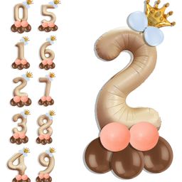 Decormantra 2 Second 32 Inch Number Foil Balloon For 2nd Birthday Decoration Kit Items -Pack of 14-BEIGE-image-24