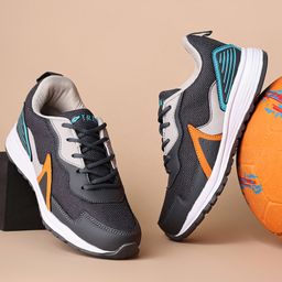 TRASE Colour Blocked Lace Up Running Shoes - Grey-image-88