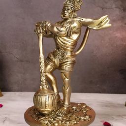 The Advitya Gold-Toned Religious Bahubali Hanuman Idol Showpiece-image-47