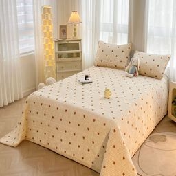 JC HOME 3Pcs Khaki & Brown Printed Bed Covers-image-50