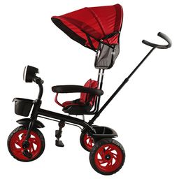 Joyride Learn To Ride Stalwart Plug N Play Music And Light Tricycle With Safety Harness Parental Handle & Removable Canopy - Red image 3