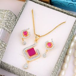 SHILLYN Gold-Plated CZ Studded Jewellery Set-6
