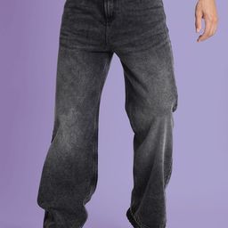 Bene Kleed Men Wide Leg Mid-Rise Heavy Fade Cotton Jeans-image-3