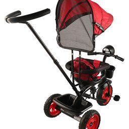 Joyride Learn To Ride Stalwart Plug N Play Music And Light Tricycle With Safety Harness Parental Handle & Removable Canopy - Red image 4
