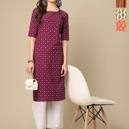 Anouk Rustic Women Pack of 4 Ethnic Motifs Printed Straight Crepe Kurta-image-54