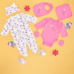 Pantaloons Baby Set Of 7 Printed Cotton Baby Apparel Gift Set-32