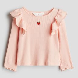 H&M Flounced Cotton Jersey Top-image-88
