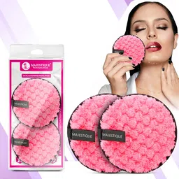 MAJESTIQUE Set Of 2 Reusable Facial Cleansing Sponge Pads For Makeup Removal-13