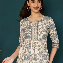 NISHABD Floral Print Cotton Top-12