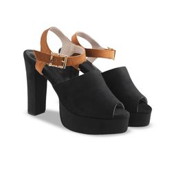 Stylestry Women Suede Block Sandals-33