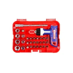 Emtop 6.35x25 mm 6.35 mm (1/4 inch) Socket Size Chrome Vanadium Steel 31 Pcs T-Handle Wrench Screwdriver Set, EBST03102-0
