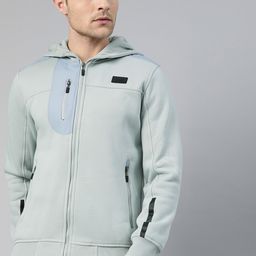 HRX by Hrithik Roshan Men Grey Solid Hooded Bomber Jacket-picture-43