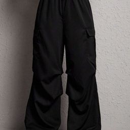 LA CHIC PICK Cotton Oversized Cargo Trousers-image-24