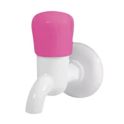 SUPREME Elegant Series Bib Tap with Flange Quarter Turn Plastic, Pink-image-89