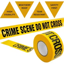 SINGHAL Crime Scene Do Not Cross Barricade Tape Roll 80 m Yellow and Black, CSDNC_YB_3x80_P10 (Pack of 10) image 5
