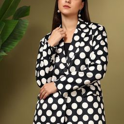 Kotty Printed Notched Lapel Single Breasted Blazer-picture-44
