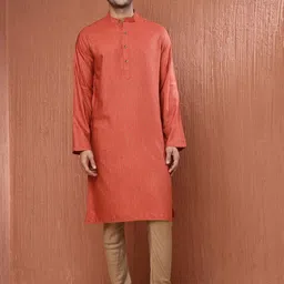 Fabindia Men Ethnic Motifs Printed Thread Work Kurta-2