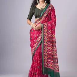 A.V.M. SILK MILLS Ethnic Motifs Zari Pure Cotton Saree-picture-48