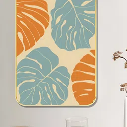 SAF Beige & Brown Leaf Printed Wall Art-image-99