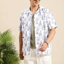 Mast & Harbour Men Printed Relaxed Fit Pure Cotton Casual Shirt-picture-49