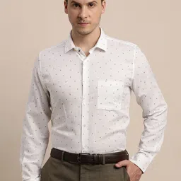 Turtle Men Standard Fit Micro Ditsy Printed Spread Collar Formal Shirt-image-81