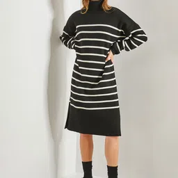 BIANCO LUCCI Women Striped A-Line Dress-image-57