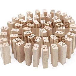 jambuwala enterprise Jambuwala Enterprise® Wooden Building Blocks Puzzle 48 Pcs Challenging 4pcs Dice Wooden Blocks Stacking Game Maths, Educational Wooden Tumbling Tower 48 Pcs with 4 Dices Game for Adults & Kids. image 5
