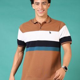 V-Mart Men Striped Polo Collar Pockets T-shirt-image-60