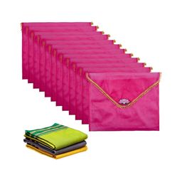 Aura Pink & Gold Toned 12 Pieces Organza Saree Covers-37