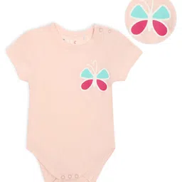 Mi Arcus Short Sleeves Solid Butterfly Print Unisex Onesie - Pink-picture-41