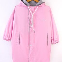 Clownfish Full Sleeves Solid Hooded Raincoat - Pink-image-7
