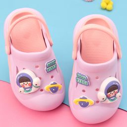 Oh! Pair Slip On Back Strap Closure Clogs with Astronaut Applique  - Purple-picture-19