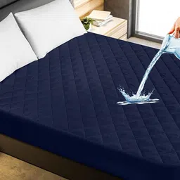 GADDA CO Waterproof Cotton Feel Quilted Mattress Protector King Size Hypoallergenic Ultra Soft Fitted King Bed 78x72 inch Bed Cover (King Size 78x72 inch | 6.5x6 ft, Dark Blue)-picture-14