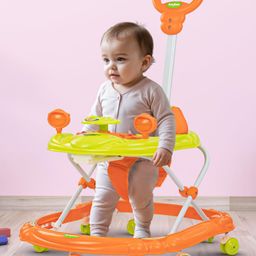 BAYBEE Nemo Baby Walker for Kids, Foldable Kids Walker with 3 Height Adjustable & Parental Push Handle | Activity Walker for Baby with Music & Light (Orange)-8