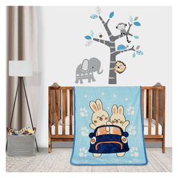 Florida All Season AC Baby Blanket Swaddler Wrapper Flannel Soft and Comfortable for New Born Babies with Adorable Prints and Designs Blue-picture-10