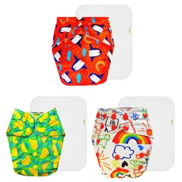Dumbledo Premium Cloth Diaper with Leak-Proof, Absorbent 6-layer White Insert - Dryfeel with Comfortable Fit for 3 Months to 3 Years, Pack of 3-picture-48