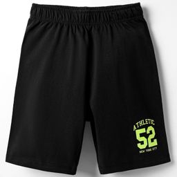 Kookie Kids Single Jersey Knit Above Knee Length Shorts With Number Print - Black-picture-6