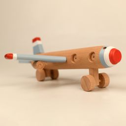 Playbox Wooden Moving Wheels Aeroplane/Airplane Toy Vehicle for Kids Toddler & Children Toy Set-12