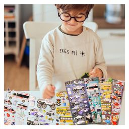 FunBlast Vehicle Theme 3D Kawaii Stickers Set of 4 Sheets Multicolor image 2