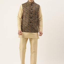 Sayisha Chevron Printed Satin Nehru Jackets-48