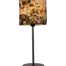 Green Girgit Metal Chrome Finish Lamp with Multicolor Jungle Shade image 3