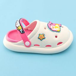 Oh! Pair Back Strap Closure Clogs With Shark Applique - Rose Red image 4