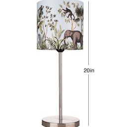 Green Girgit Metal Chrome Finish Lamp with Multicolor Jungle Shade image 5
