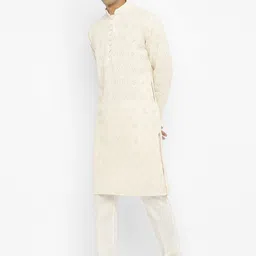 Devyom Men Printed Regular Thread Work Kurta with Pyjamas image 5