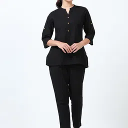 Marcia Mandarin Collar Pure Cotton Tunic With Trousers-picture-53