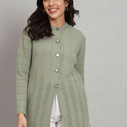 Chemistry Women Cable Knit Woollen Longline Cardigan-image-99