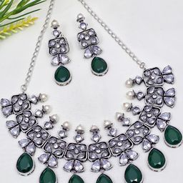 Oxy Jewels Silver-Plated Brass Jewellery Set-image-87