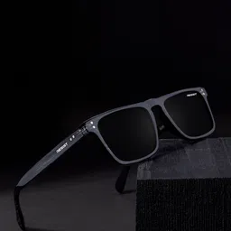 RESIST EYEWEAR Unisex Square Sunglasses with UV Protected Lens CALEB GREY BLACK-46