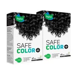 Vegetal Set Of 2 Safe Color + Hair Coloring Treatment - 100 g Each -Soft Black-3