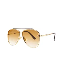 TAMZY Unisex Black Lens & Gold-Toned Round Sunglasses with-image-28